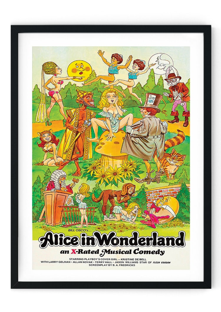 Alice In Wonderland X Rated Retro Film Poster